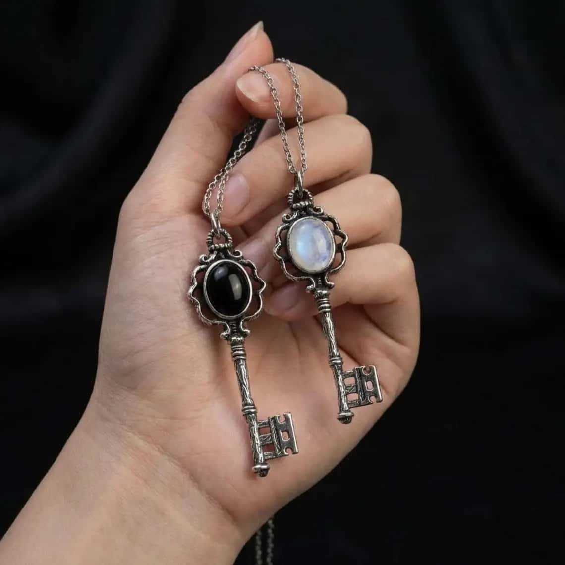 Gotycki Naszyjnik z Czarnym Ka – Men Accessories Neck Chain recenzja i cena