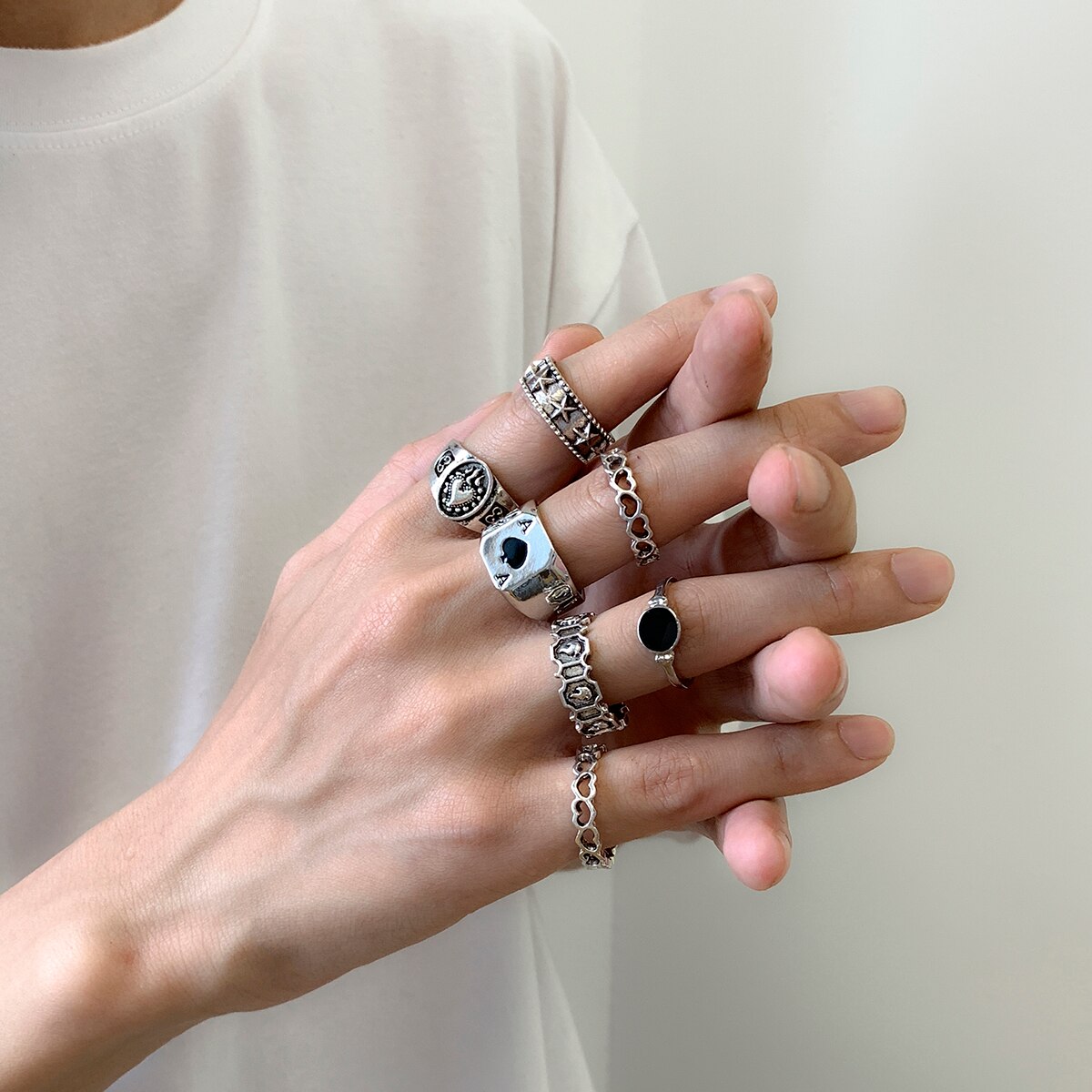 7 sztuk/zestaw gotycka rzeźbio – Men Accessories All recenzja i cena
