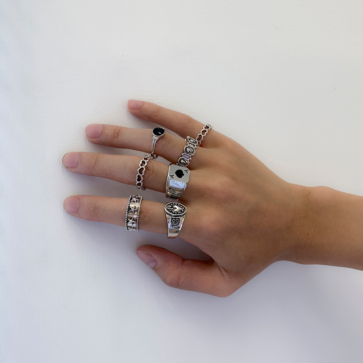 7 sztuk/zestaw gotycka rzeźbio – Men Accessories All recenzja i cena